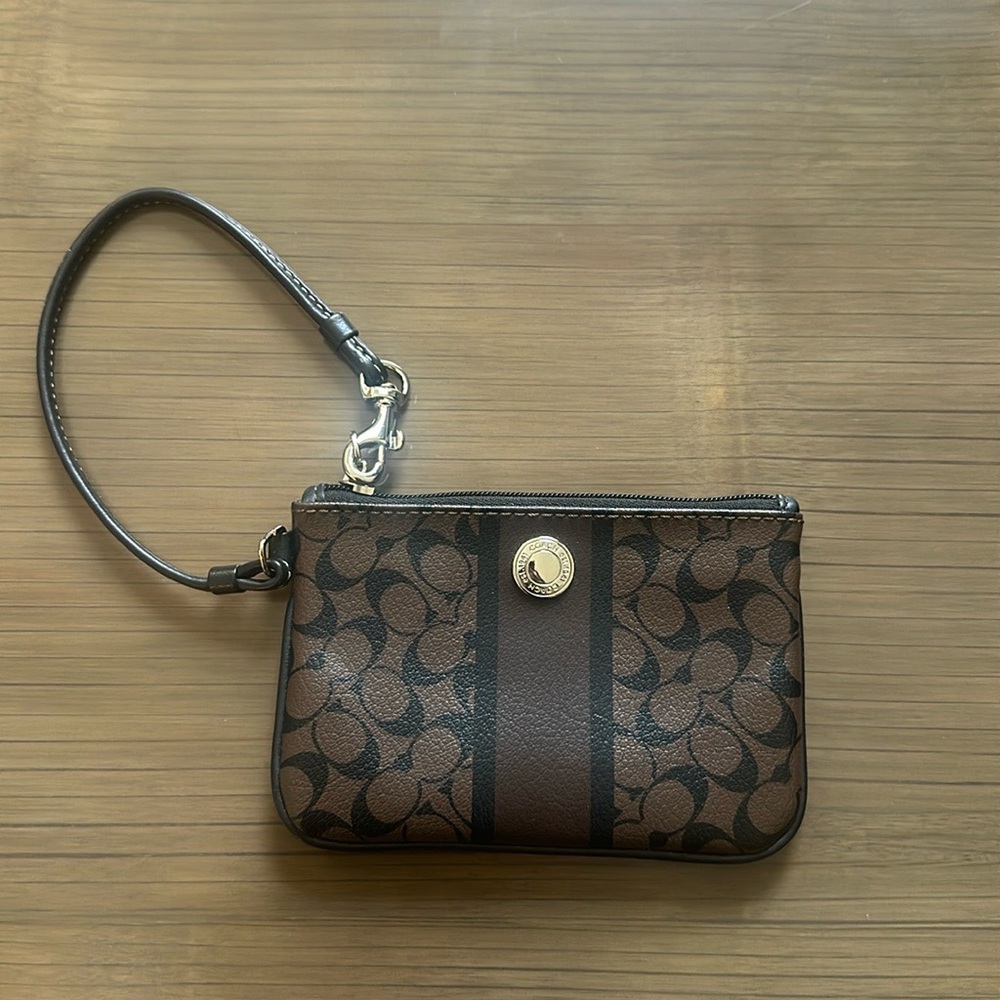 Coach Monogram Wristlet Wallet Coin Purse